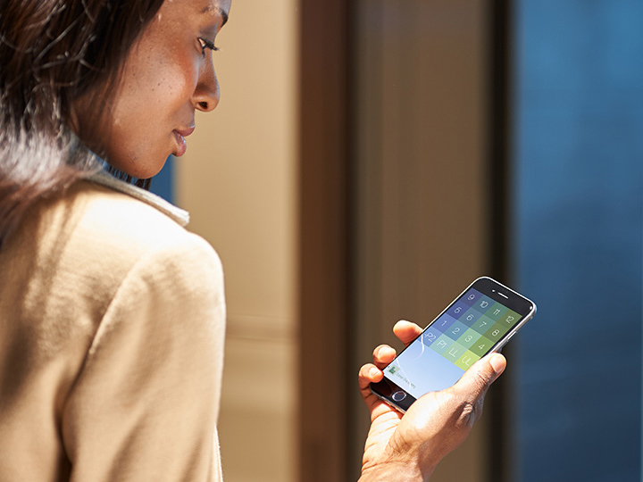 Lady operating cell phone